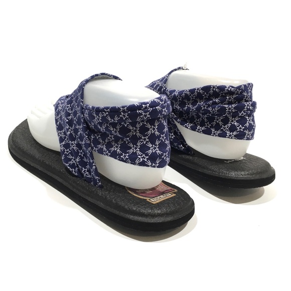 SANUK YOGA SLING PATRIOT SANDALS -BLUE STARS JERSEY -US 11 -NEW - Picture 3 of 10